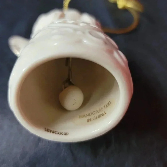 Lenox Ivory Angel Wishes Heart Bell With Gold String Xmas Ornament 847021 MCM - Picture 8 of 9